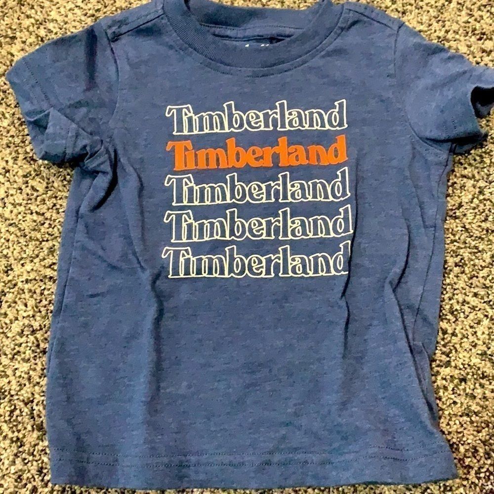 Timberland Short-Sleeved Blue T-Shirt - Size 18 Months